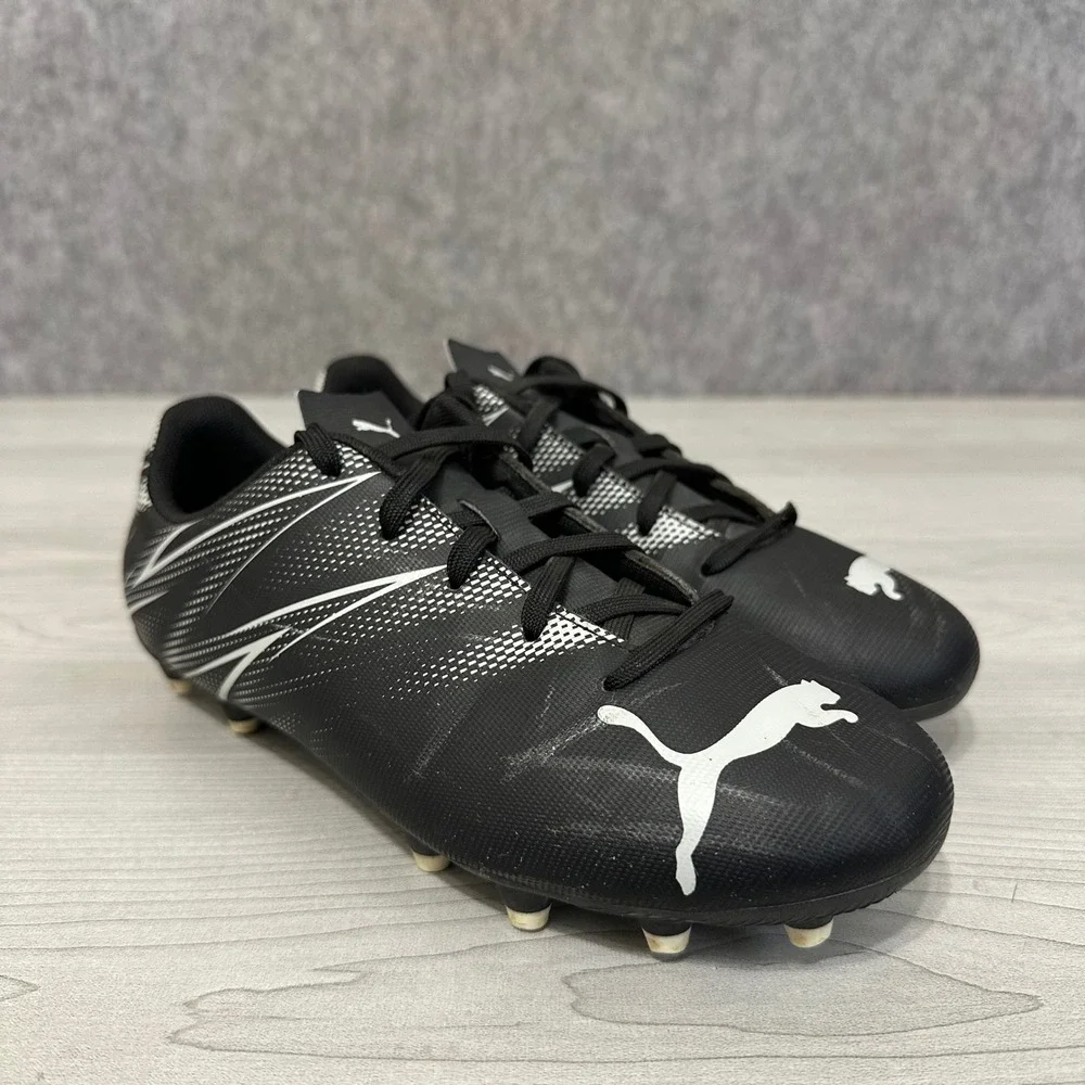 Puma Attacanto FG/AG Soccer Cleats Kids 3.5 Black Mist Football Boots 107480-01